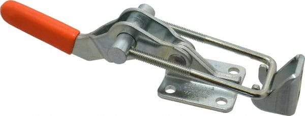 Lapeer - 2,000 Lb Capacity, Horizontal, U Hook, Flanged Base, Carbon Steel Pull Action Latch Clamp - 2-1/2" Drawing Movement, 7-3/8" OAL, Straight Handle - Eagle Tool & Supply