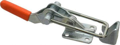 Lapeer - 2,000 Lb Capacity, Horizontal, U Hook, Flanged Base, Carbon Steel Pull Action Latch Clamp - 2-1/2" Drawing Movement, 7-3/8" OAL, Straight Handle - Eagle Tool & Supply