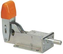 Lapeer - 800 Lb Load Capacity, Flanged Base, Carbon Steel, Standard Straight Line Action Clamp - 6 Mounting Holes, 0.266" Mounting Hole Diam, 3/8" Plunger Diam, Straight Handle - Eagle Tool & Supply