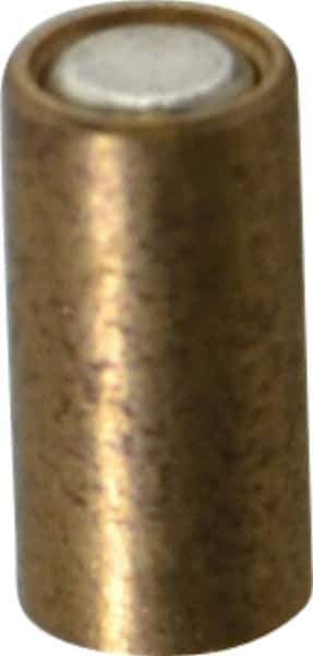 Mag-Mate - 1/8" Diam x 1/4" High, 0.1 Lb Average Pull Force, 0.2 Lb Max Pull Force, Neodymium Rare Earth Shielded Magnet - Brass Shield, 0.018" Shielding Wall Thickness - Eagle Tool & Supply