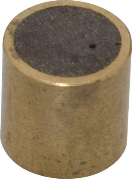 Mag-Mate - 3/8" Diam x 3/8" High, 2-1/2 Lb Average Pull Force, 5 Lb Max Pull Force, Neodymium Rare Earth Shielded Magnet - Brass Shield, 0.032" Shielding Wall Thickness - Eagle Tool & Supply