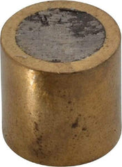 Mag-Mate - 1/2" Diam x 1/2" High, 3-1/2 Lb Average Pull Force, 7 Lb Max Pull Force, Neodymium Rare Earth Shielded Magnet - Brass Shield, 0.062" Shielding Wall Thickness - Eagle Tool & Supply