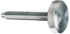 Morton Machine Works - M6x1.00 Knurled Shoulderless Dog Point Tip Grade 300 Stainless Steel Thumb Screw - 1-13/16" OAL, 1" Head Diam x 5/16" Head Height - Eagle Tool & Supply