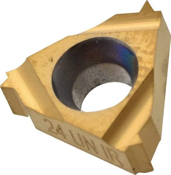 Carmex - 11IR Internal Right Hand 24 UN Laydown Threading Insert - Grade BXC, TiN Coated Carbide - Eagle Tool & Supply