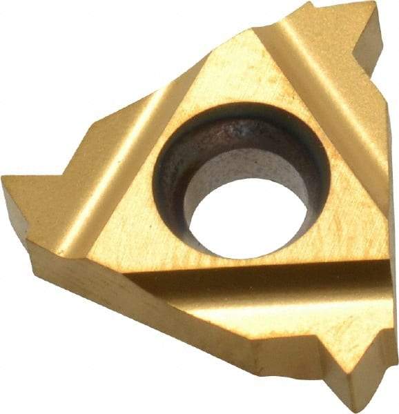 Carmex - 16ER External Right Hand 11.5 NPT Laydown Threading Insert - Grade BXC, TiN Coated Carbide - Eagle Tool & Supply