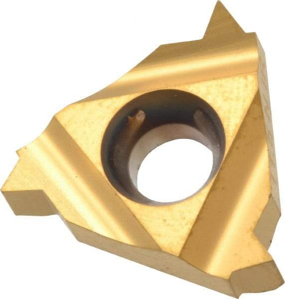 Carmex - 16IR Internal Right Hand 11.5 NPT Laydown Threading Insert - Grade BXC, TiN Coated Carbide - Eagle Tool & Supply
