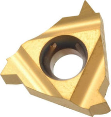 Carmex - 16IR Internal Right Hand 11.5 NPT Laydown Threading Insert - Grade BXC, TiN Coated Carbide - Eagle Tool & Supply