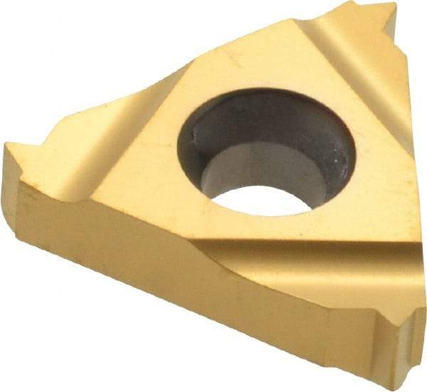 Carmex - 16ER External Right Hand 18 NPTF Laydown Threading Insert - Grade MXC, TiN Coated Carbide - Eagle Tool & Supply