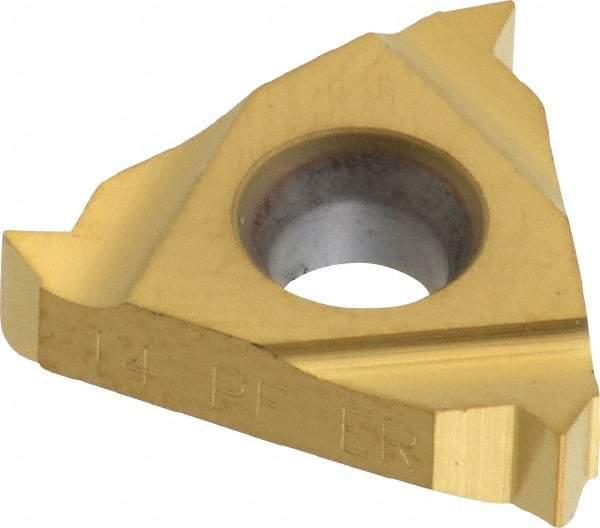 Carmex - 16ER External Right Hand 14 NPTF Laydown Threading Insert - Grade MXC, TiN Coated Carbide - Eagle Tool & Supply