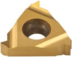 Carmex - 16ER External Right Hand 14 NPTF Laydown Threading Insert - Grade BXC, TiN Coated Carbide - Eagle Tool & Supply