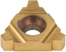 Carmex - 22ER External Right Hand 4 Stub Acme Laydown Threading Insert - Grade MXC, TiN Coated Carbide - Eagle Tool & Supply