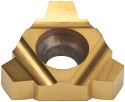 Carmex - 22ER External Right Hand 3 Stub Acme Laydown Threading Insert - Grade MXC, TiN Coated Carbide - Eagle Tool & Supply