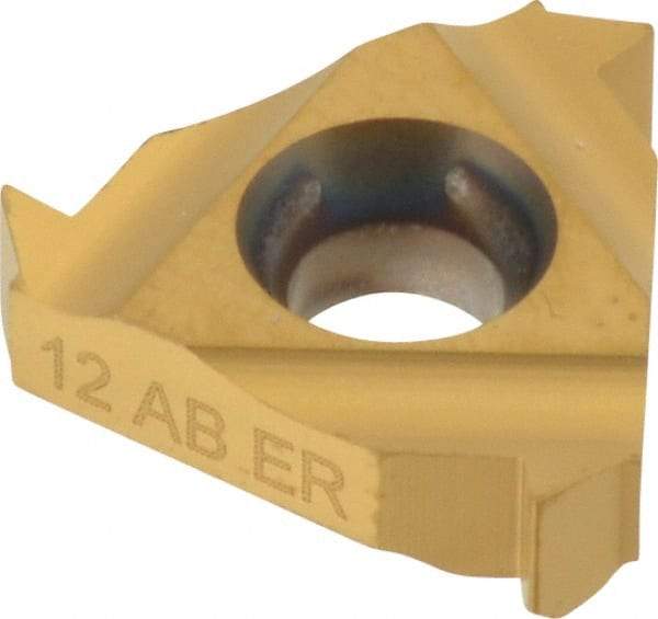 Carmex - 16ER External Right Hand 12 American Buttress Laydown Threading Insert - Grade MXC, TiN Coated Carbide - Eagle Tool & Supply