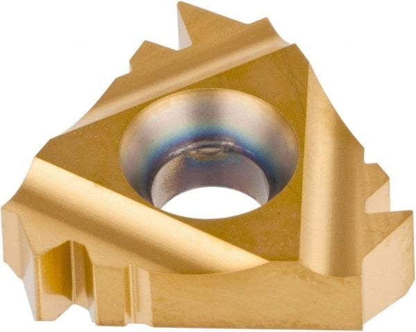 Carmex - 22IR Internal Right Hand 8 American Buttress Laydown Threading Insert - Grade MXC, TiN Coated Carbide - Eagle Tool & Supply