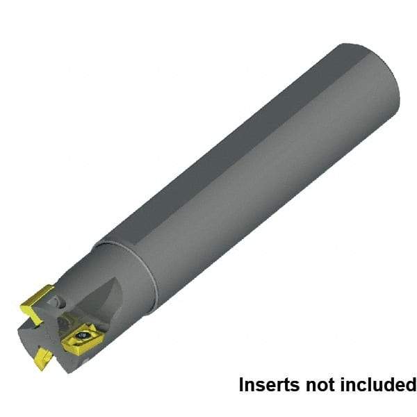 Kennametal - 1" Cut Diam, 1" Shank Diam, 8" OAL, Indexable Square Shoulder End Mill - Cylindrical Shank, 0° Lead Angle - Eagle Tool & Supply