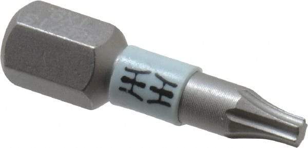 Wera - 1/4" Drive T9 Torx Screwdriver Bit - 1" OAL, Insert Bit - Eagle Tool & Supply