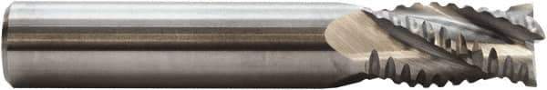 M.A. Ford - 9/16" Diam, 1-1/8" LOC, 4 Flute Solid Carbide Roughing Square End Mill - 3-1/2" OAL, 9/16" Shank Diam, Single End, Centercutting, 30° Helix - Eagle Tool & Supply