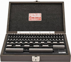 Starrett - 81 Piece, 0.05 to 4", Grade B, Steel Gage Block Set - Rectangular, 0.00005" Tolerance - Eagle Tool & Supply