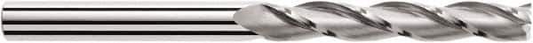 SGS - 12mm, 75mm LOC, 12mm Shank Diam, 150mm OAL, 3 Flute, Solid Carbide Square End Mill - Single End, Uncoated, Spiral Flute, 30° Helix, Centercutting, Right Hand Cut, Right Hand Flute, Series 5XLM - Eagle Tool & Supply