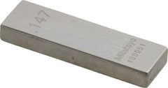 Mitutoyo - 0.147" Rectangular Steel Gage Block - Accuracy Grade AS-1, Includes Certificate of Inspection - Eagle Tool & Supply