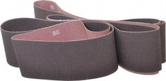 Norton - 3" Wide x 132" OAL, 80 Grit, Aluminum Oxide Abrasive Belt - Aluminum Oxide, Medium, Coated, X Weighted Cloth Backing, Series R228 - Eagle Tool & Supply