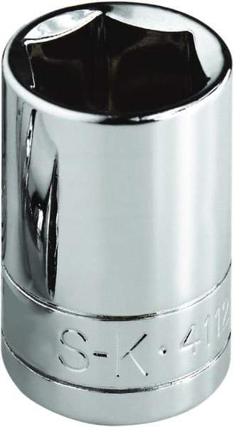 SK - 1-3/16", 1/2" Drive, Standard Hand Socket - 6 Points, Steel, Chrome Finish - Eagle Tool & Supply