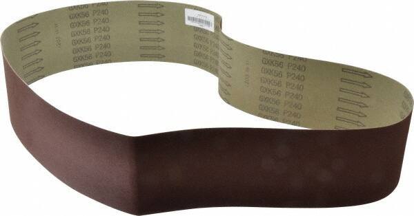 Tru-Maxx - 4" Wide x 54" OAL, 240 Grit, Aluminum Oxide Abrasive Belt - Aluminum Oxide, Very Fine, Coated, X Weighted Cloth Backing - Eagle Tool & Supply