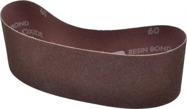 Norton - 3" Wide x 21" OAL, 60 Grit, Aluminum Oxide Abrasive Belt - Aluminum Oxide, Medium, Coated, X Weighted Cloth Backing, Series R228 - Eagle Tool & Supply