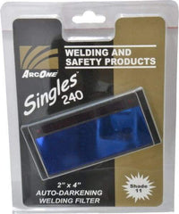 ArcOne - 4-1/4" Wide x 2" High, Lens Shade 11, Auto-Darkening Lens - 0.2" Thick, Green, Horizontal Mount - Eagle Tool & Supply