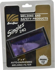 ArcOne - 4-1/4" Wide x 2" High, Lens Shade 12, Auto-Darkening Lens - 0.2" Thick, Green, Horizontal Mount - Eagle Tool & Supply