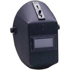Jackson Safety - 4-1/4" Window Width x 2" Window Height, 10 Shade Fixed Shade Lens, Fixed Front Welding Helmet - Black Vulcanized Fiber Green Lens - Eagle Tool & Supply