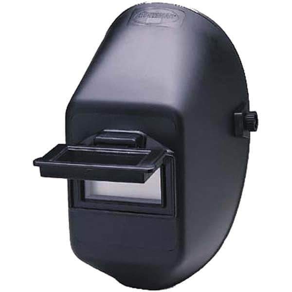 Jackson Safety - 4-1/4" Window Width x 2" Window Height, 10 Shade Fixed Shade Lens, Front Lift Welding Helmet - Black Plastic Green Lens - Eagle Tool & Supply