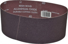 Norton - 4" Wide x 24" OAL, 40 Grit, Aluminum Oxide Abrasive Belt - Aluminum Oxide, Coarse, Coated, X Weighted Cloth Backing, Series R228 - Eagle Tool & Supply