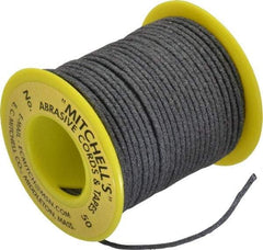 Made in USA - 0.07" Wide, 180 Grit Aluminum Oxide Abrasive Cord - 50' Long, Very Fine Grade - Eagle Tool & Supply
