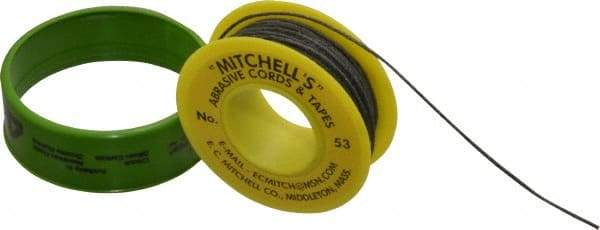Made in USA - 0.04" Wide, 180 Grit Aluminum Oxide Abrasive Cord - 50' Long, Very Fine Grade - Eagle Tool & Supply