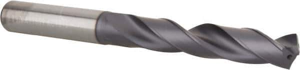 Kennametal - 29/64" 140° Solid Carbide Jobber Drill - TiAlN Finish, Right Hand Cut, Spiral Flute, Straight Shank, 4.6457" OAL, Standard Point - Eagle Tool & Supply