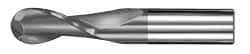 SGS - 27/64" Diam, 1" LOC, 2 Flute Solid Carbide Ball End Mill - AlTiN Finish, Single End, 2-3/4" OAL, 7/16" Shank Diam, Spiral Flute - Eagle Tool & Supply