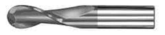 SGS - 13/32" Diam, 1" LOC, 2 Flute Solid Carbide Ball End Mill - AlTiN Finish, Single End, 2-3/4" OAL, 7/16" Shank Diam, Spiral Flute - Eagle Tool & Supply