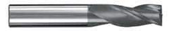 SGS - 15/32", 1" LOC, 1/2" Shank Diam, 3" OAL, 3 Flute, Solid Carbide Square End Mill - Single End, AlTiN Finish, Spiral Flute, 30° Helix, Centercutting, Right Hand Cut, Right Hand Flute, Series 5 - Eagle Tool & Supply