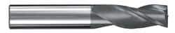 SGS - 3/4", 1-1/2" LOC, 3/4" Shank Diam, 4" OAL, 3 Flute, Solid Carbide Square End Mill - Single End, AlTiN Finish, Spiral Flute, 30° Helix, Centercutting, Right Hand Cut, Right Hand Flute, Series 5 - Eagle Tool & Supply