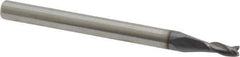 SGS - 3/32", 9/32" LOC, 1/8" Shank Diam, 1-1/2" OAL, 3 Flute, Solid Carbide Square End Mill - Single End, AlTiN Finish, Spiral Flute, 30° Helix, Centercutting, Right Hand Cut, Right Hand Flute, Series 5 - Eagle Tool & Supply