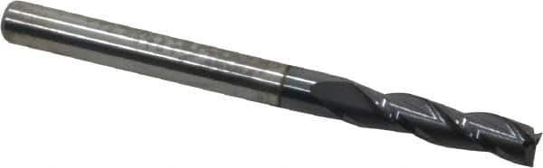 SGS - 1/8", 1/2" LOC, 1/8" Shank Diam, 1-1/2" OAL, 3 Flute, Solid Carbide Square End Mill - Single End, AlTiN Finish, Spiral Flute, 30° Helix, Centercutting, Right Hand Cut, Right Hand Flute, Series 5 - Eagle Tool & Supply