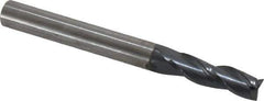 SGS - 15/64", 3/4" LOC, 1/4" Shank Diam, 2-1/2" OAL, 3 Flute, Solid Carbide Square End Mill - Single End, AlTiN Finish, Spiral Flute, 30° Helix, Centercutting, Right Hand Cut, Right Hand Flute, Series 5 - Eagle Tool & Supply