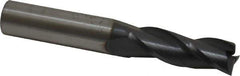 SGS - 23/64", 1" LOC, 3/8" Shank Diam, 2-1/2" OAL, 3 Flute, Solid Carbide Square End Mill - Single End, AlTiN Finish, Spiral Flute, 30° Helix, Centercutting, Right Hand Cut, Right Hand Flute, Series 5 - Eagle Tool & Supply