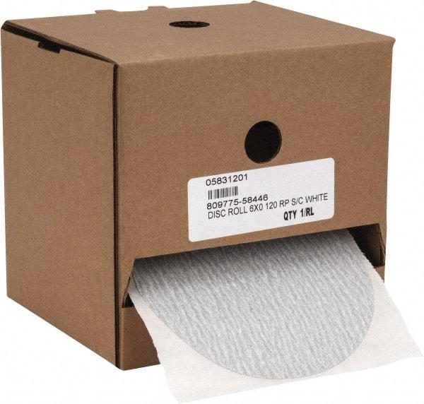 Made in USA - 6" Diam, 120 Grit Silicon Carbide Adhesive PSA Disc - Fine Grade, B Weighted Paper Backing, For Low Speed Dual-Action Sanders, Random Orbital Sanders - Eagle Tool & Supply