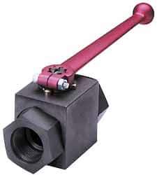 HYDAC - 1/4" Pipe, Carbon Steel Standard Ball Valve - 1 Piece, SAE x SAE Ends, Lever Handle, 7,250 WOG - Eagle Tool & Supply