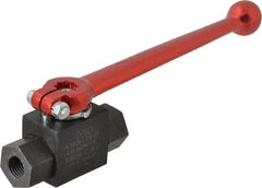 HYDAC - 1/4" Pipe, Carbon Steel Standard Ball Valve - 1 Piece, FNPT x FNPT Ends, Lever Handle, 7,250 WOG - Eagle Tool & Supply