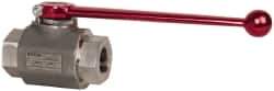 HYDAC - 3/4" Pipe, Stainless Steel Standard Ball Valve - 1 Piece, FNPT x FNPT Ends, Lever Handle, 5,000 WOG - Eagle Tool & Supply