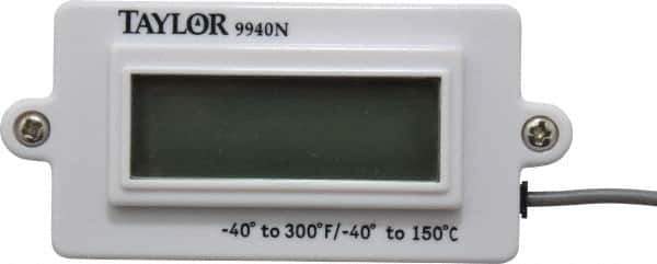 Taylor - -40 to 300°F Digital Panel Thermometer - LCD Display, 1.5 Volts - Eagle Tool & Supply