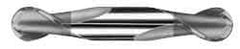 SGS - 7/16" Diam, 9/16" LOC, 2 Flute Solid Carbide Ball End Mill - AlTiN Finish, Double End, 2-3/4" OAL, 7/16" Shank Diam, Spiral Flute - Eagle Tool & Supply